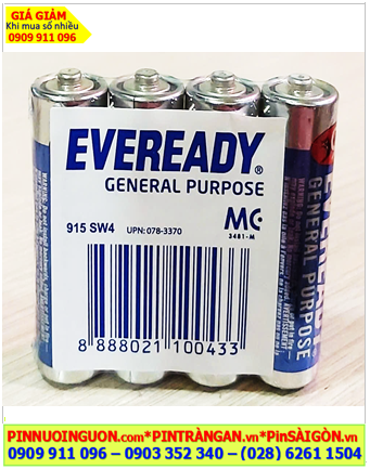 Eveready 915 AA SW4, Pin 1.5v Eveready 915 AA SW4 /Pin R6, Xuất xứ Indonesia (Gói 4 viên)